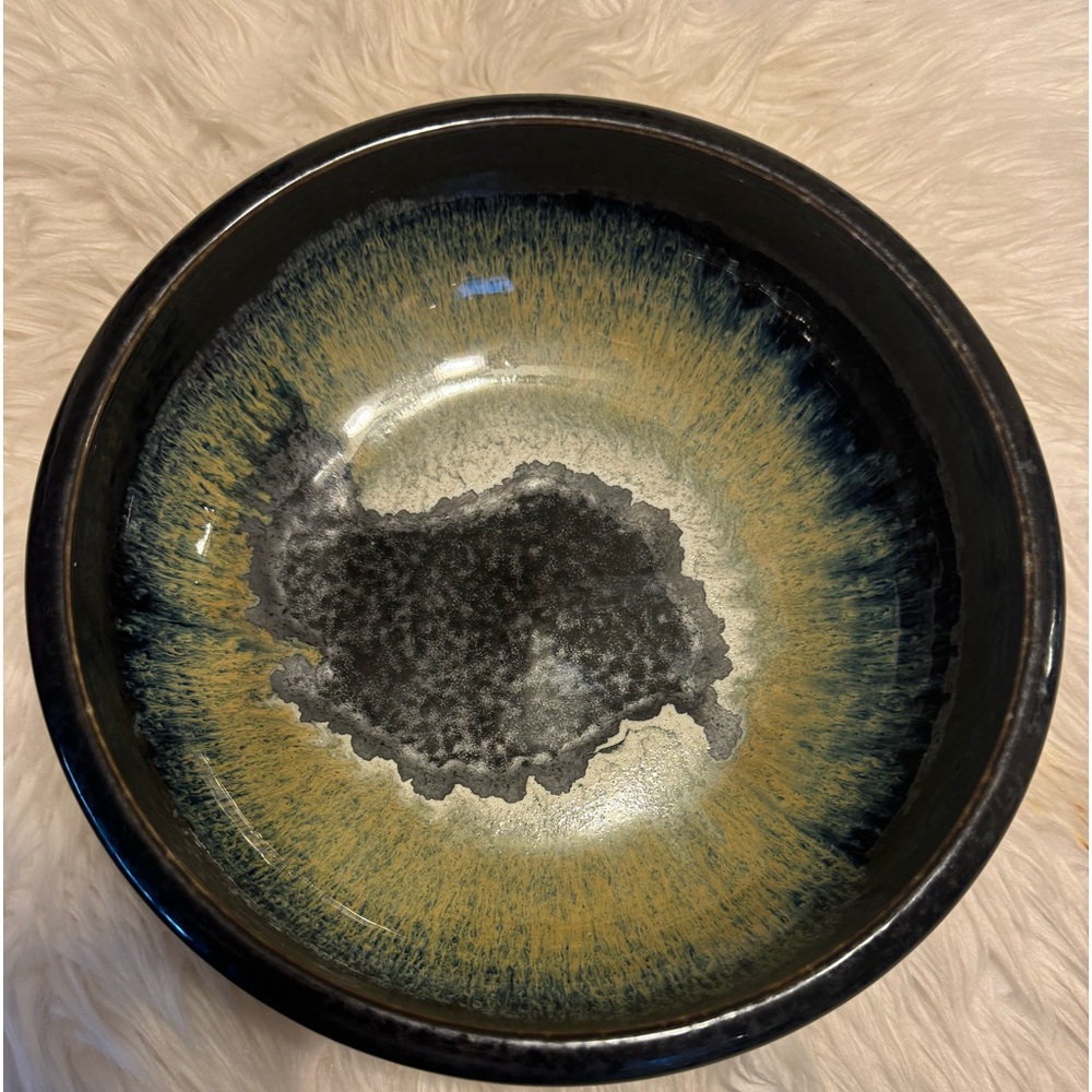 Anthropologie Dipped Ceramic Stoneware Pottery 9 3/8" Bowl | Made in Japan